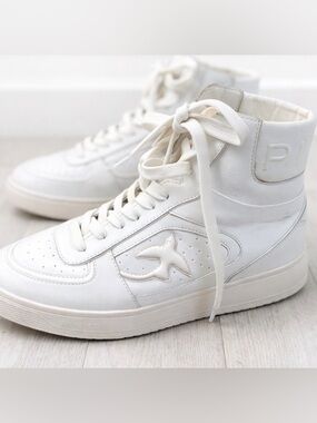 Pinko White Women's High-Top Sneakers 9.5 (39)